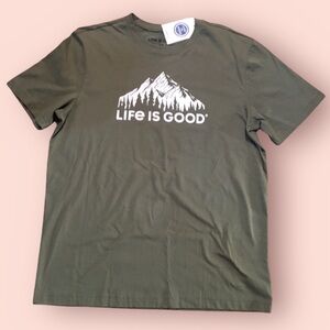 Life Is Good Mens Green Tee